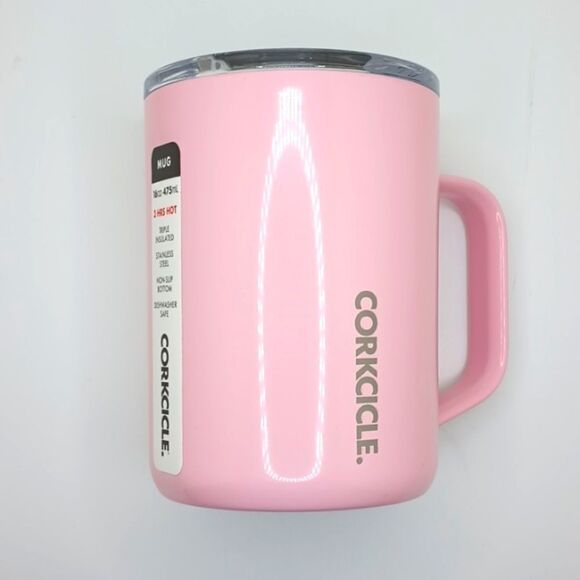 ROSE quartz Corkcicle 16 oz travel mug with handle - Picture 1 of 8